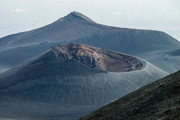 Paysages Martiens Etna Sommets Montagneux Avec Cratères — Photo