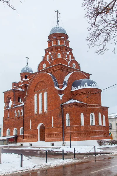 Ancienne Église Orthodoxe Brique Vladimir Russie Hiver — Photo