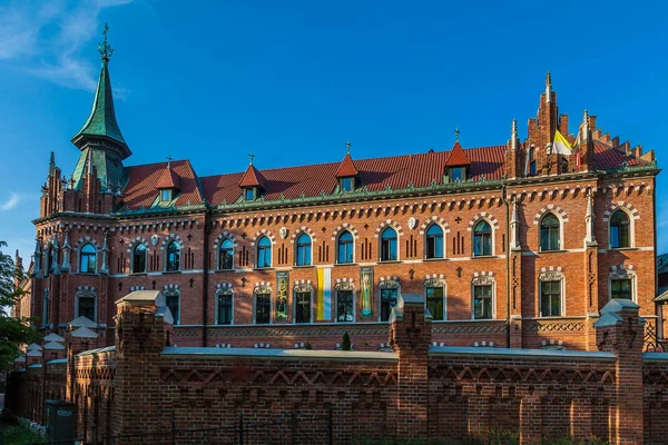 Bellissimo Vecchio Edificio Nel Centro Cracovia Polonia — Foto Stock