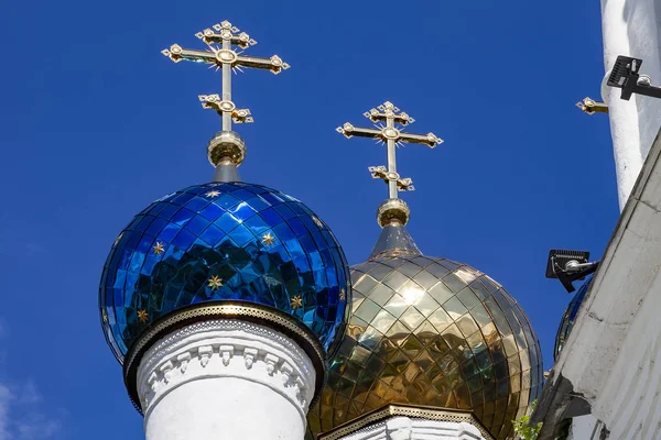 Beautiful Colored Metal Domes Old Orthodox Church — Stock Photo, Image