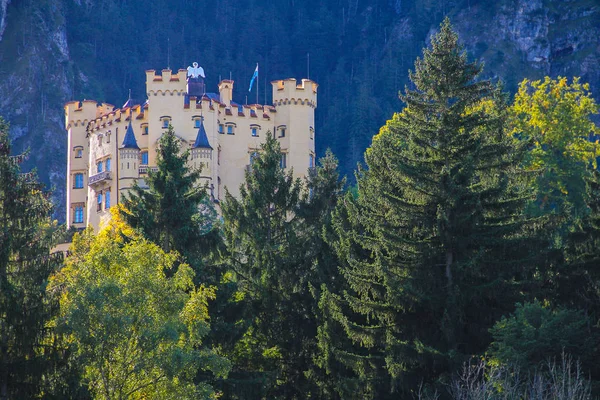 Schloss Hohenschwangau Südbayern Der Nähe Des Gleichnamigen Dorfes Herbstlandschaft — Stockfoto