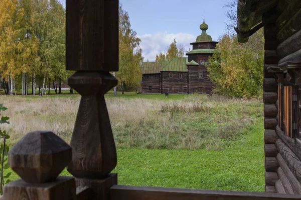 Kostroma Eski Ahşap Kilise Rusya Zaman Zaman Kararmış Duvarları Ile — Stok fotoğraf