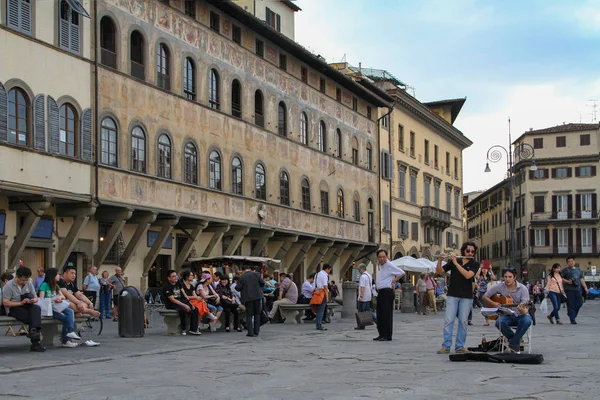 Firenze Settembre 2011 Musicisti Strada Nella Piazza Centrale Della Città — Foto Stock