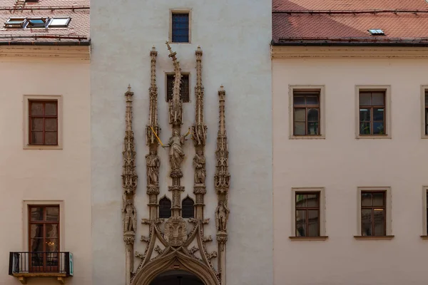 Fragmento Fachada Câmara Municipal Brno República Checa — Fotografia de Stock