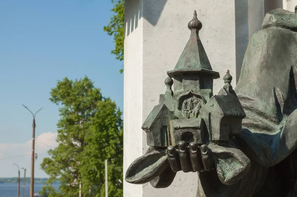 Kalyazin Rússia Junho 2020 Fragmento Monumento Makari Kalyazinsky Mão Direita — Fotografia de Stock