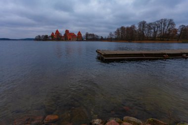 Vilnius yakınlarındaki Litvanya 'daki Trakai Kalesi