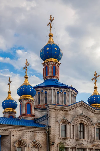 Picturesque Domes Kislyakovskaya Church Nativity Blessed Virgin Mary Krasnodar Territory — Stock Photo, Image