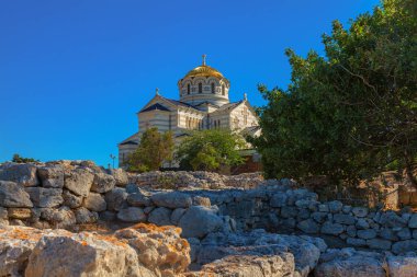 Chersonesos 'taki Aziz Vladimir Katedrali. Sivastopol. Kırım.