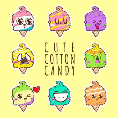 Cute Pamuk şeker vektör