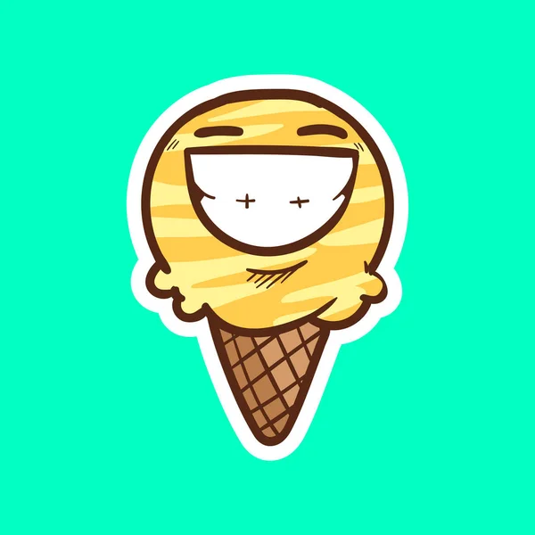 Lindo Helado Vector Dibujos Animados — Archivo Imágenes Vectoriales