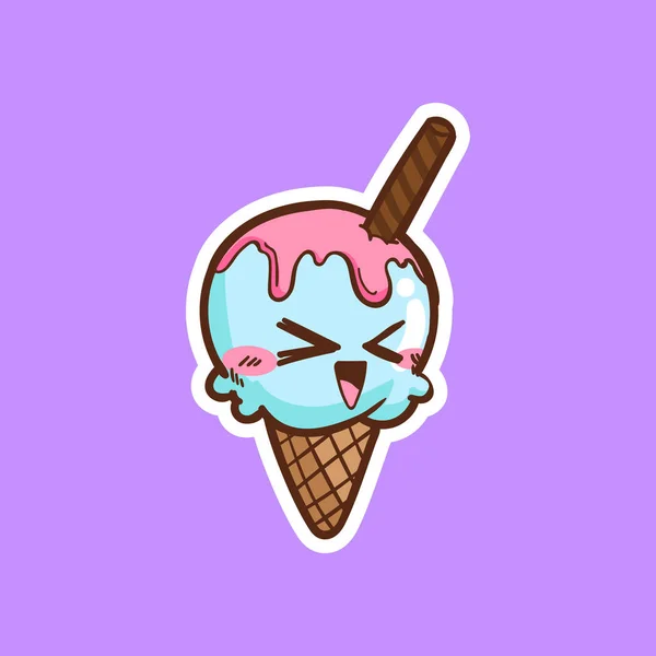 Lindo Helado Vector Dibujos Animados — Archivo Imágenes Vectoriales