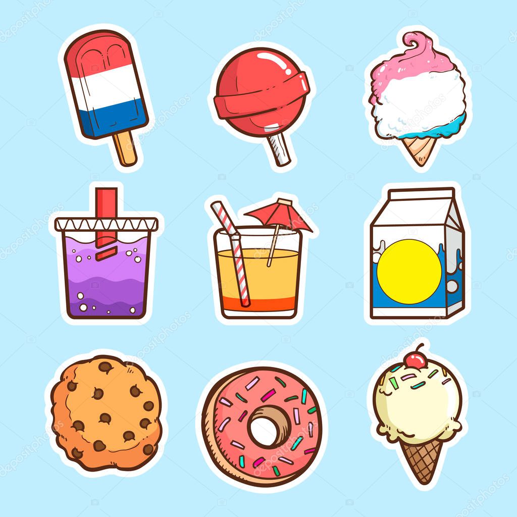 cute vector sticker set collections