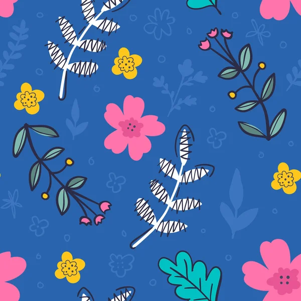 Vecteur Motif Floral Sans Couture — Image vectorielle