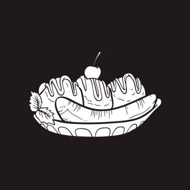 banana split vektör çizim