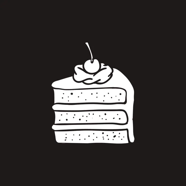 Ilustracja Wektorowa Wiśniowe Ciasto Doodle — Wektor stockowy