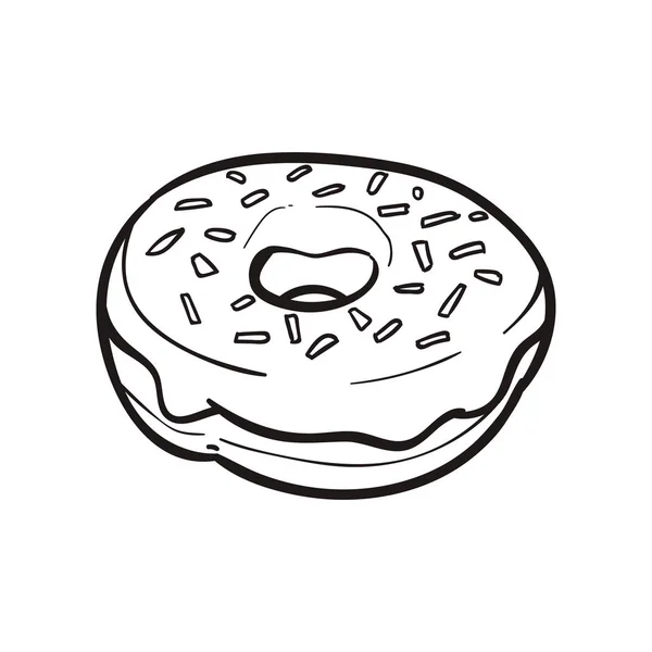 Mano Dibujado Donut Vector Ilustración — Archivo Imágenes Vectoriales