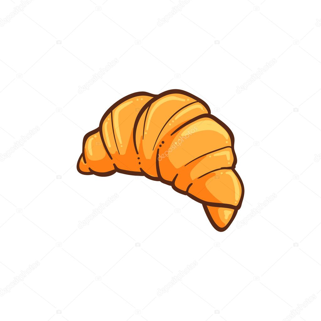 cute croissant vector illustration