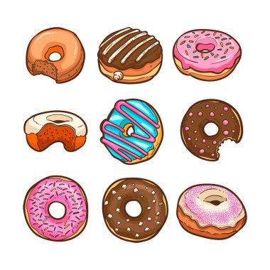 cute doughnut vector illustration clipart