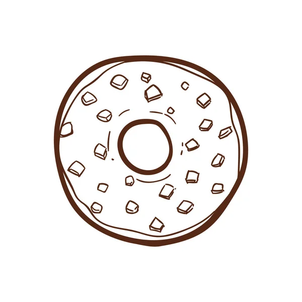 Ilustração Vetor Donut Doodle — Vetor de Stock