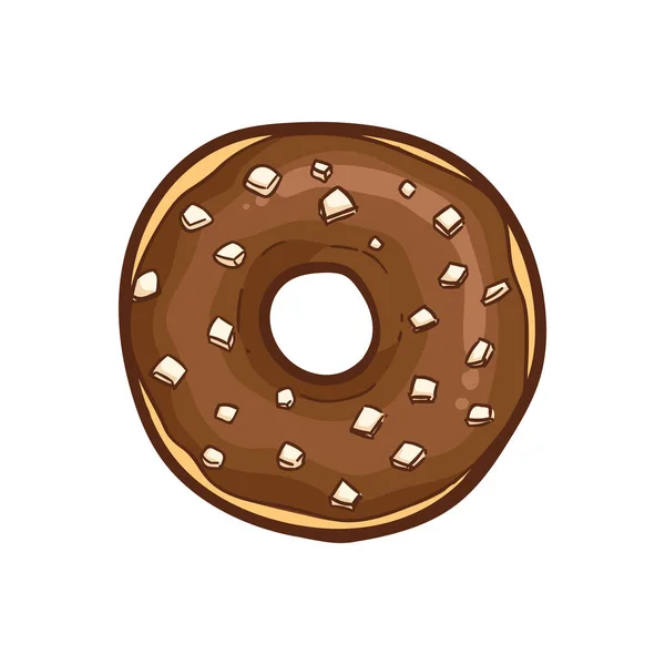 Bonito Donut Vetor Ilustração — Vetor de Stock
