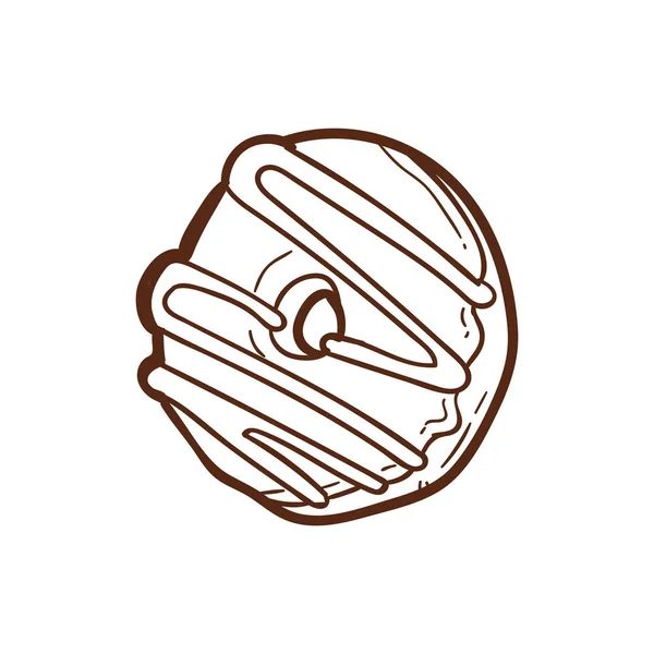 Ilustração Vetor Donut Doodle — Vetor de Stock