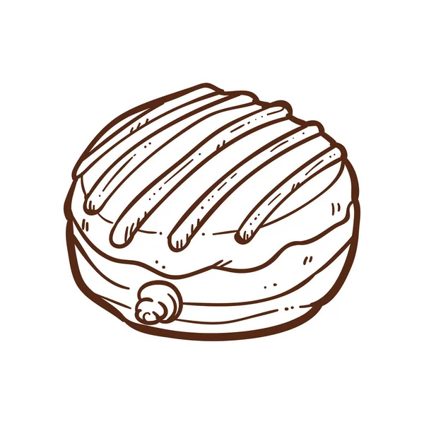 Doodle Donut Vector Ilustración — Archivo Imágenes Vectoriales