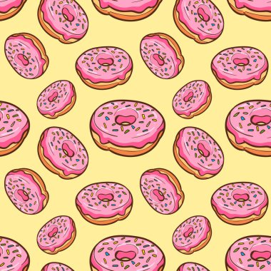 çörek Dikişsiz desen vektör çizim