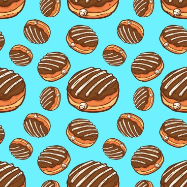 çörek Dikişsiz desen vektör çizim