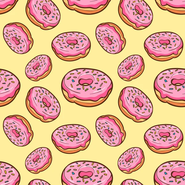 Donuts Nahtlose Muster Vektor Illustration — Stockvektor