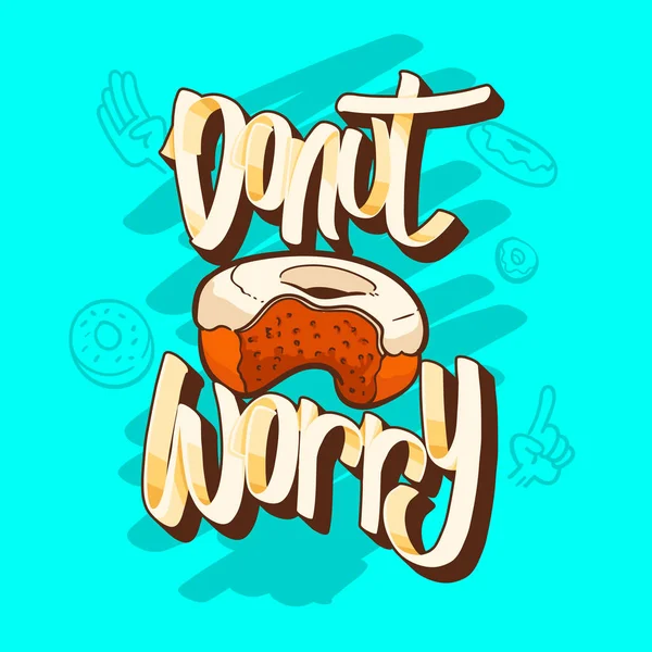 Donut Worry Donuts Shirt Quotes Vector Illustration — Stock Vector