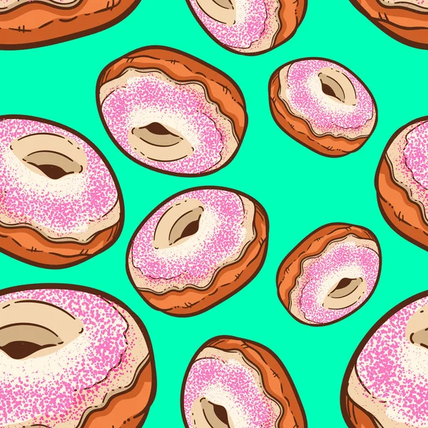 Patrón Sin Costuras Donut Lindo — Archivo Imágenes Vectoriales