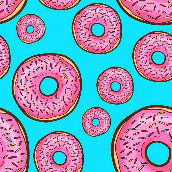 Patrón Sin Costuras Donut Lindo — Archivo Imágenes Vectoriales