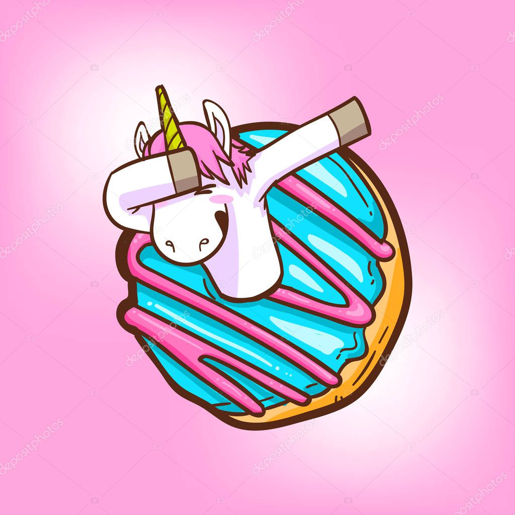 cute unicorn and donuts