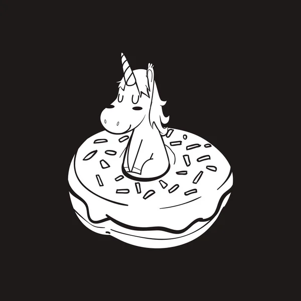 Lindo Unicornio Donas — Archivo Imágenes Vectoriales