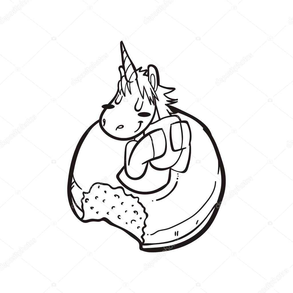 cute unicorn and donuts