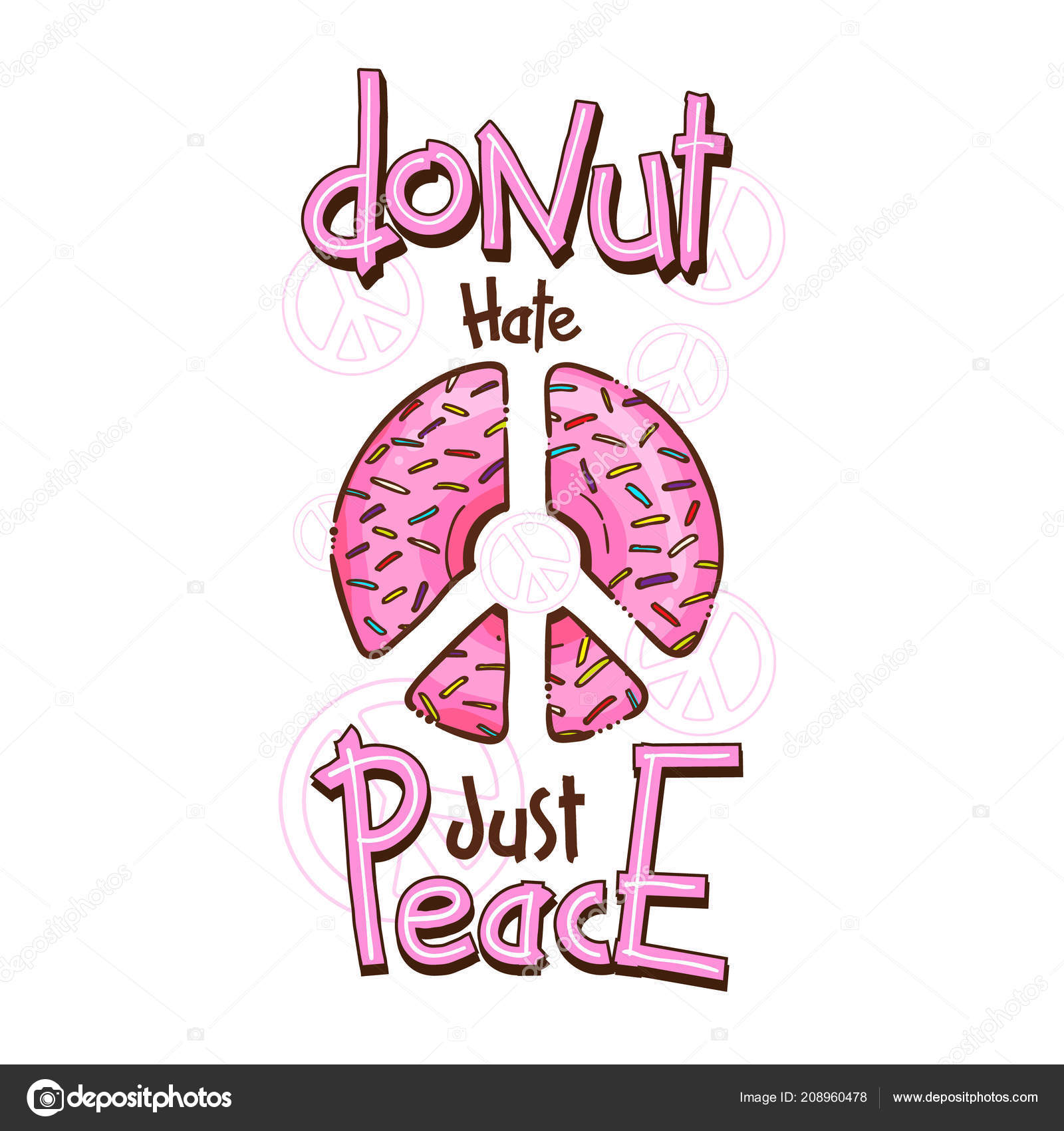 Hippie Print Peace Donut Symbol Quotes Vector Image By C Soulgie Vector Stock Hippie Print Peace Donut Symbol Quotes Vector Image By C Soulgie Vector Stock