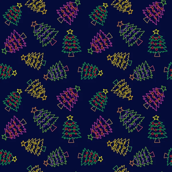 Christmas Tree Seamless Pattern Vector — Stock Vector