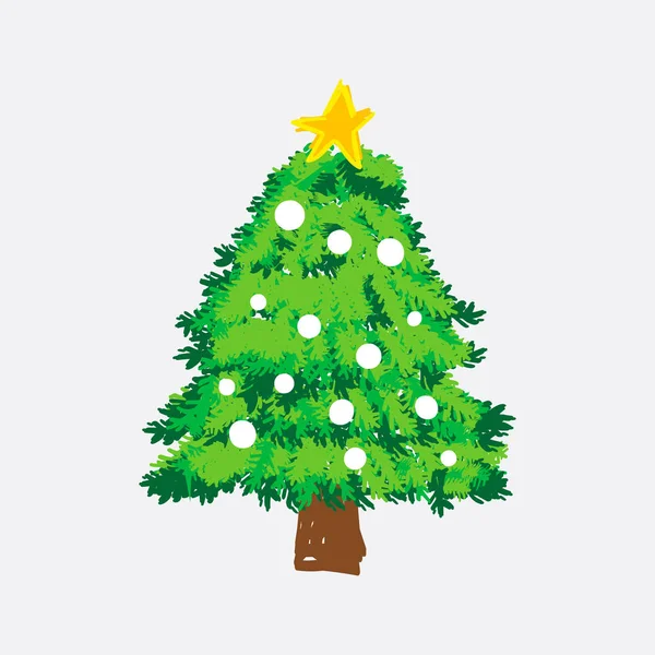 Arbre Noël Vecteur Doodle — Image vectorielle