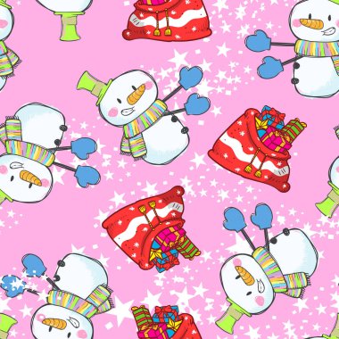 Sevimli kardan adam seamless modeli