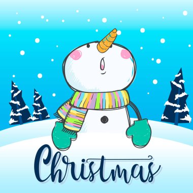 sevimli kardan adam vektör çizim