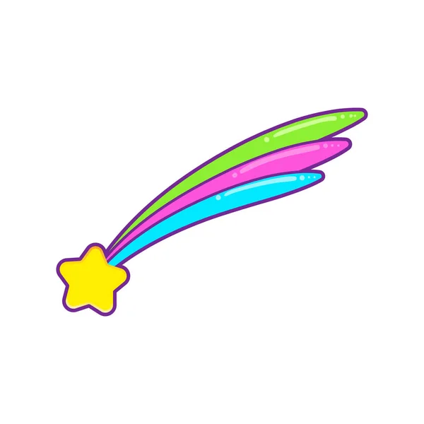 Cute Shooting Star Comet — Stock Vector