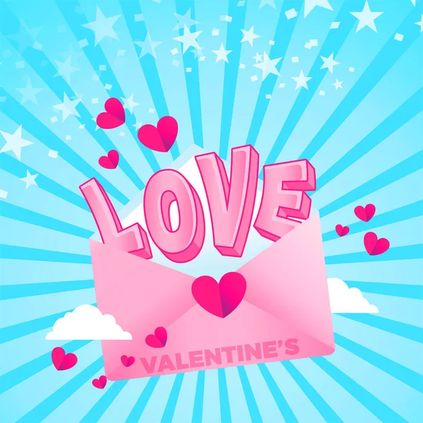 Valentine Love Brief Illustratie — Stockvector