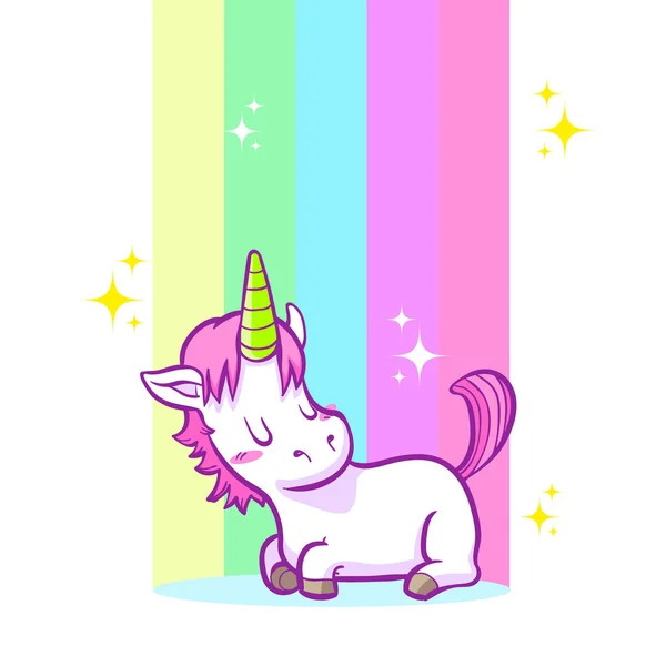 Mignon petit fond de licorne — Image vectorielle