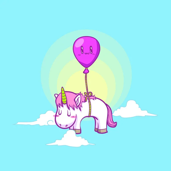 Cute little unicorn achtergrond — Stockvector