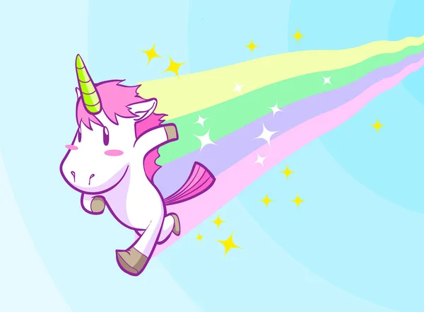 Cute little unicorn achtergrond uitgevoerd — Stockvector