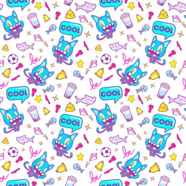 şirin kedi seamless modeli