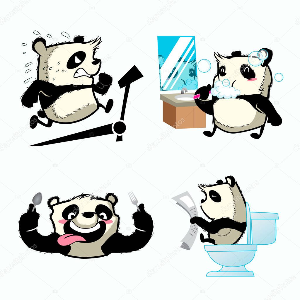 cute panda sticker, panda patches