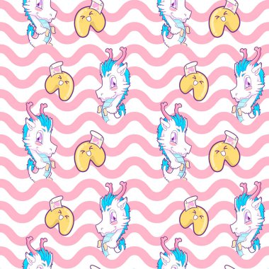 sevimli küçük ejderha seamless modeli