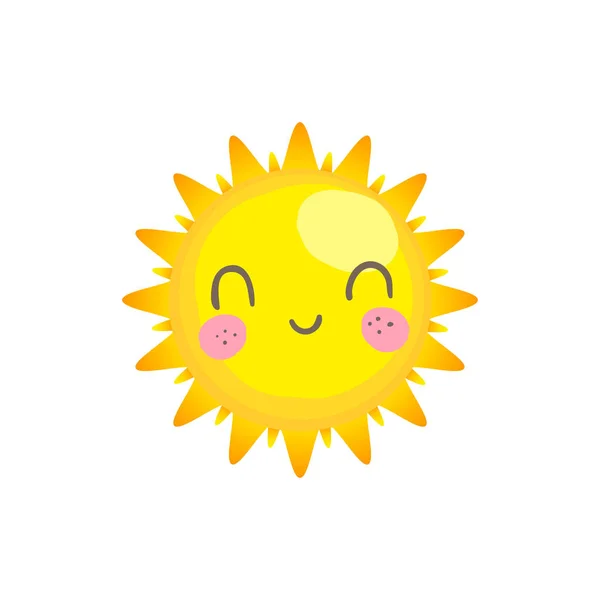 可爱的微笑太阳矢量 — 图库矢量图片