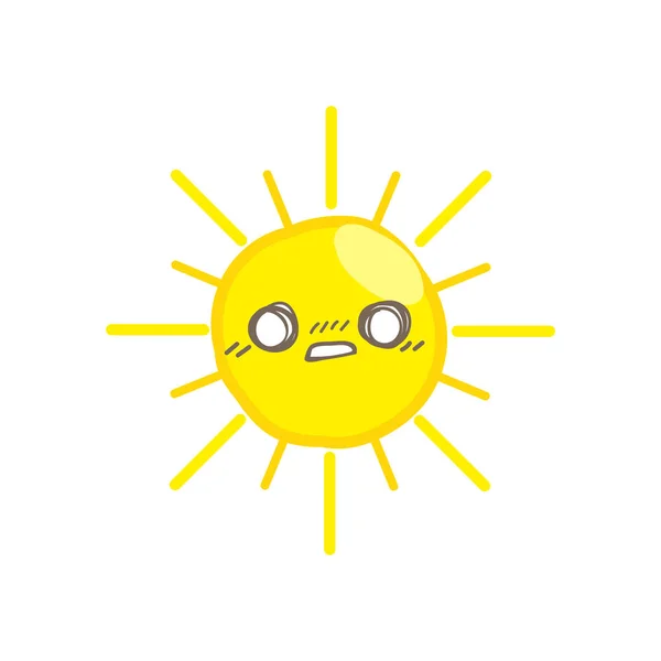 Sevimli gülümseme güneş vektörü — Stok Vektör